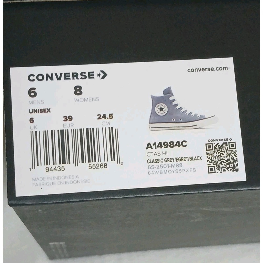 Converse Chuck Taylor All Star Suede, Gray/Black, M 6 / W 8 - Picture 14 of 14
